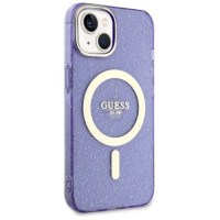 Guess Glitter Gold MagSafe case for iPhone 14 - purple