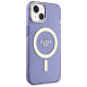 Guess Glitter Gold MagSafe case for iPhone 14 - purple
