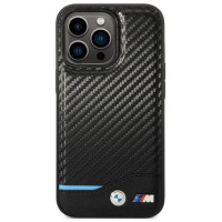 BMW Case BMW BMHCP13L22NBCK iPhone 13 Pro / 13 6.1" black/black hardcase Leather Carbon