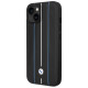 BMW Case BMW BMHCP14S22RVSK iPhone 14 6.1" black/black hardcase Leather Stamp Blue Lines