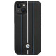 BMW Case BMW BMHCP14S22RVSK iPhone 14 6.1" black/black hardcase Leather Stamp Blue Lines