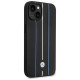 BMW Case BMW BMHCP14S22RVSK iPhone 14 6.1" black/black hardcase Leather Stamp Blue Lines