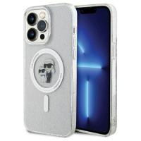 Karl Lagerfeld KLHMP14XHGKCNOT case for iPhone 14 Pro Max 6.7" - transparent hardcase Karl&Choupette Glitter MagSafe