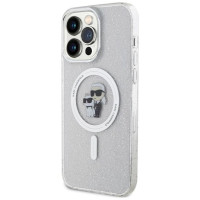 Karl Lagerfeld KLHMP14XHGKCNOT case for iPhone 14 Pro Max 6.7" - transparent hardcase Karl&Choupette Glitter MagSafe