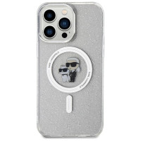 Karl Lagerfeld KLHMP14XHGKCNOT case for iPhone 14 Pro Max 6.7" - transparent hardcase Karl&Choupette Glitter MagSafe