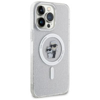 Karl Lagerfeld KLHMP14XHGKCNOT case for iPhone 14 Pro Max 6.7" - transparent hardcase Karl&Choupette Glitter MagSafe