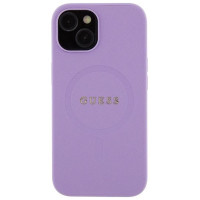 Guess Saffiano MagSafe case for iPhone 15 Plus - purple
