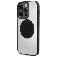 Mercedes Leather&Alu MagSafe case for iPhone 15 Pro Max - silver
