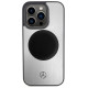 Mercedes Leather&Alu MagSafe case for iPhone 15 Pro Max - silver