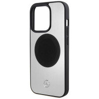 Mercedes Leather&Alu MagSafe case for iPhone 15 Pro Max - silver