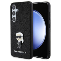 Karl Lagerfeld Fixed Glitter Ikonik Logo Metal Pin case for Samsung Galaxy S24 - black