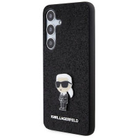 Karl Lagerfeld Fixed Glitter Ikonik Logo Metal Pin case for Samsung Galaxy S24 - black