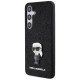 Karl Lagerfeld Fixed Glitter Ikonik Logo Metal Pin case for Samsung Galaxy S24 - black
