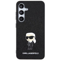 Karl Lagerfeld Fixed Glitter Ikonik Logo Metal Pin case for Samsung Galaxy S24 - black