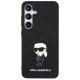 Karl Lagerfeld Fixed Glitter Ikonik Logo Metal Pin case for Samsung Galaxy S24 - black