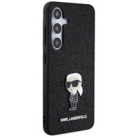 Karl Lagerfeld Fixed Glitter Ikonik Logo Metal Pin case for Samsung Galaxy S24 - black