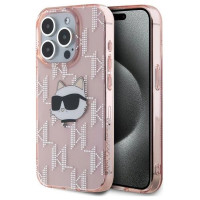 Karl Lagerfeld IML Choupette Head & Monogram case for iPhone 15 Pro - pink