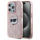 Karl Lagerfeld IML Choupette Head & Monogram case for iPhone 15 Pro - pink