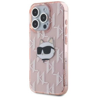 Karl Lagerfeld IML Choupette Head & Monogram case for iPhone 15 Pro - pink