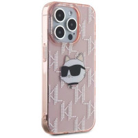 Karl Lagerfeld IML Choupette Head & Monogram case for iPhone 15 Pro - pink