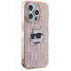 Karl Lagerfeld IML Choupette Head & Monogram case for iPhone 15 Pro - pink