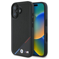 BMW M Perforated Tricolor Line MagSafe Case for iPhone 16 Plus - Black