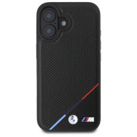 BMW M Perforated Tricolor Line MagSafe Case for iPhone 16 Plus - Black