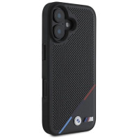 BMW M Perforated Tricolor Line MagSafe Case for iPhone 16 Plus - Black