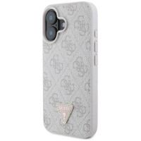Guess Leather Metal Logo Strass Crossbody Case for iPhone 16 - Pink