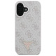 Guess Leather Metal Logo Strass Crossbody Case for iPhone 16 - Pink