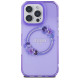Guess IML Flowers Wreath MagSafe iPhone 16 Pro Max Case - Purple