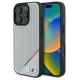 BMW M Perforated Tricolor Line MagSafe Case for iPhone 16 Pro Max - Gray