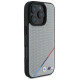 BMW M Perforated Tricolor Line MagSafe Case for iPhone 16 Pro Max - Gray