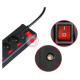 Hama 6-socket surge protector strip 1.4m with switches - black