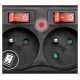 Hama 6-socket surge protector strip 1.4m with switches - black