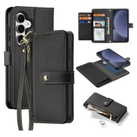 Dux Ducis Lawa Leather Case for Samsung Galaxy S25+ with Detachable Magnetic Wallet - Black