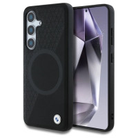 BMW Leather Half Textured MagSafe Case for Samsung Galaxy S25 - Black