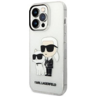 Karl Lagerfeld Glitter Karl&Choupette Case for iPhone 14 Pro Max 6.7" - Transparent