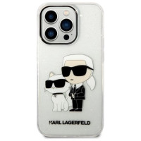 Karl Lagerfeld Glitter Karl&Choupette Case for iPhone 14 Pro Max 6.7" - Transparent