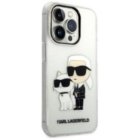 Karl Lagerfeld Glitter Karl&Choupette Case for iPhone 14 Pro Max 6.7" - Transparent