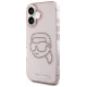 Karl Lagerfeld IML Rhinestones Karl Head iPhone 16 Case Pink