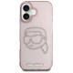 Karl Lagerfeld IML Rhinestones Karl Head iPhone 16 Case Pink