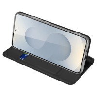 Dux Ducis Skin Pro Case for Samsung Galaxy S25 Edge with Flip and Card Slot - Black