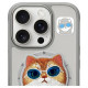 Nimmy Glasses Cool Cat MagSafe Case for iPhone 16 Pro - Gray