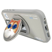 Nimmy Glasses Cool Cat MagSafe Case for iPhone 16 Pro - Gray