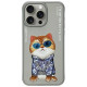 Nimmy Glasses Cool Cat Case for iPhone 15 Pro - Gray