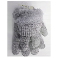 Yoclub Cimdi FUR 14 cm RED-0104 BOY