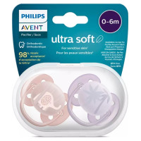 Philips Avent māneklītis Ultra soft DECO, 0-6M (2 gab), meitenēm - SCF091/09