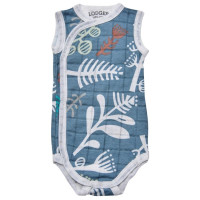 Lodger Romper Botanimal kokvilnas bodijs bez piedurknēm, Ocean, 62 cm - RF 074_62