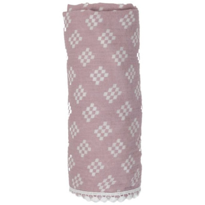 Lodger Swaddle Tribe Muslin kokvilnas autiņ&scaron;, 120x120 cm, Rose - SWT 107